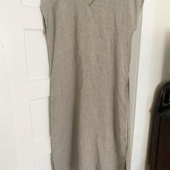 LinenbyMN Natural Stripe Dress - Picture 4 of 4
